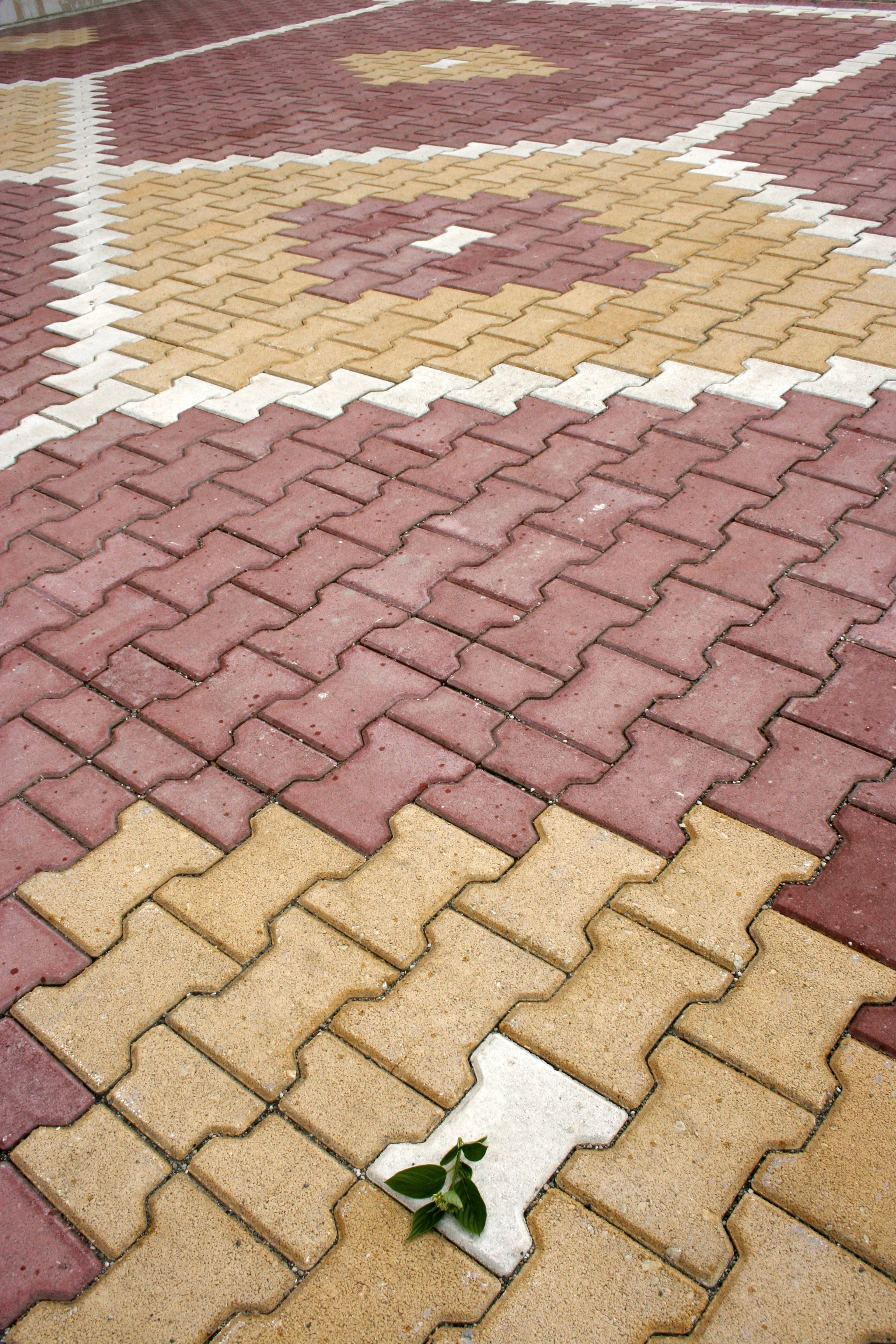 Modern paved walking sidewalk